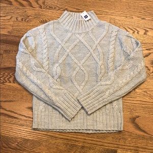 NWT Gap Gray Cableknit Sweater, Size Small